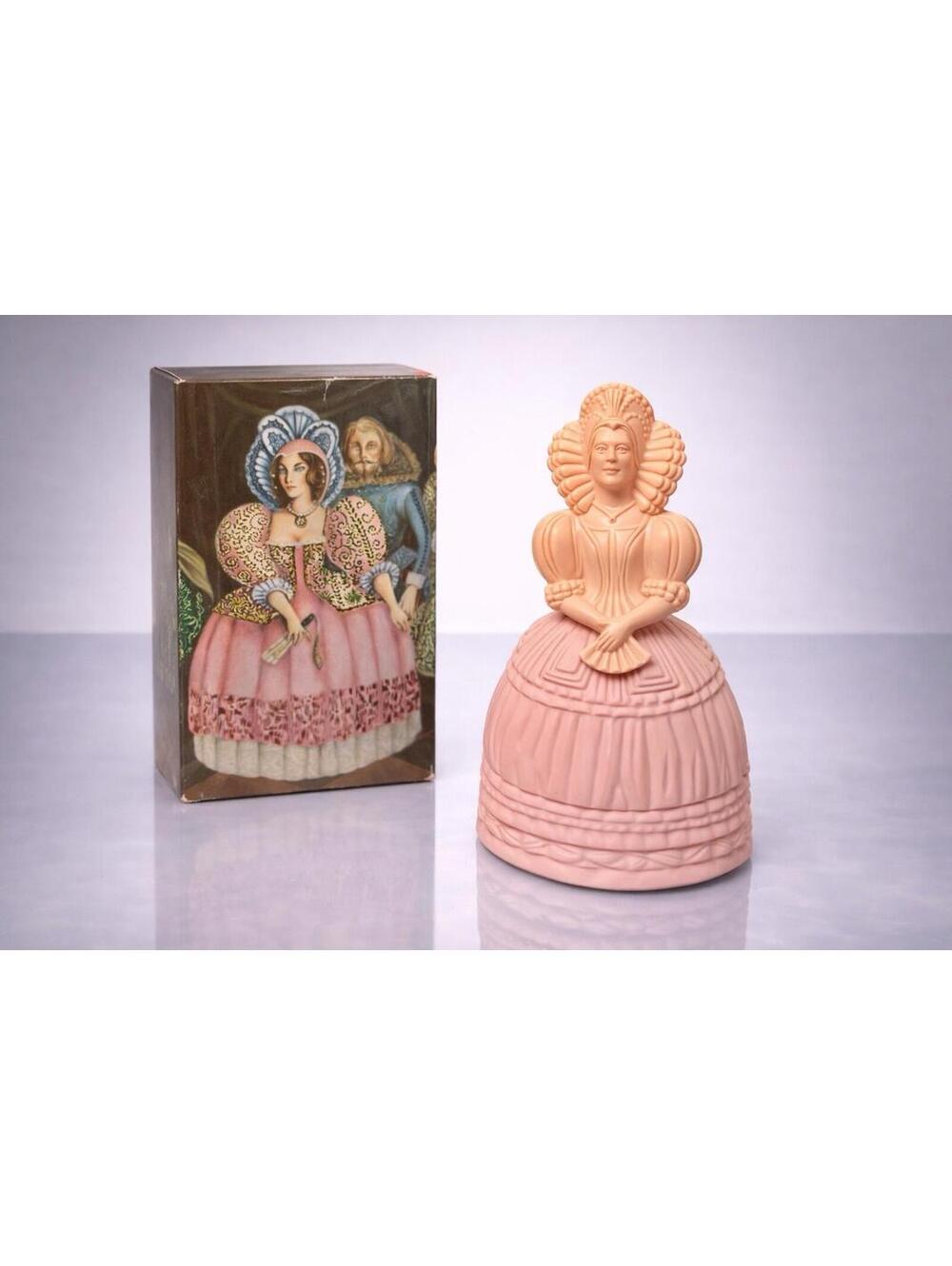 Avon 1970s Elizabethan Charisma Cologne Figural Bottle With Box, 3x5.75”
